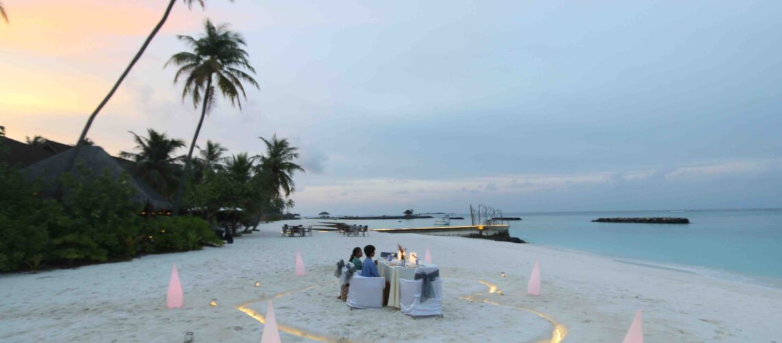 Private Sunset Beach Dinner at Fushifaru Maldives