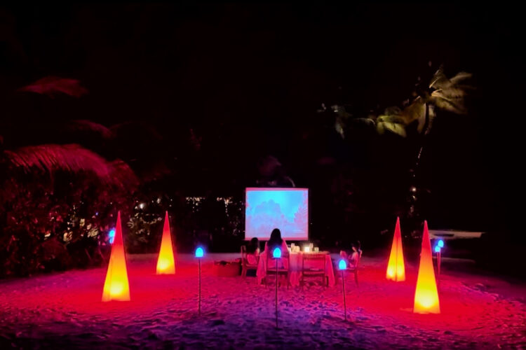 Private Cinema Dining on the Beach at Centara Grand Island Resort & Spa Maldives