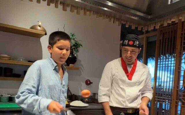 Teppanyaki dinner at Six Senses Laamu
